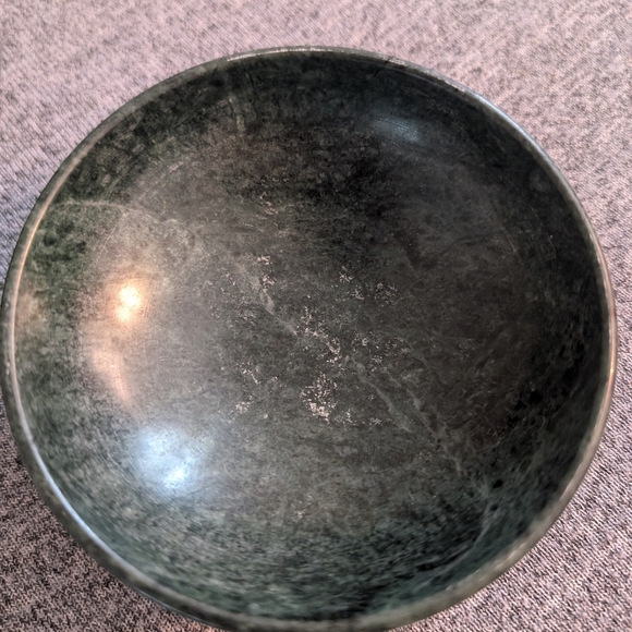 Pair of Two Small Serpentine Stone Reiki/Ritual Bowls, Blue/Green - Picture 2 of 4